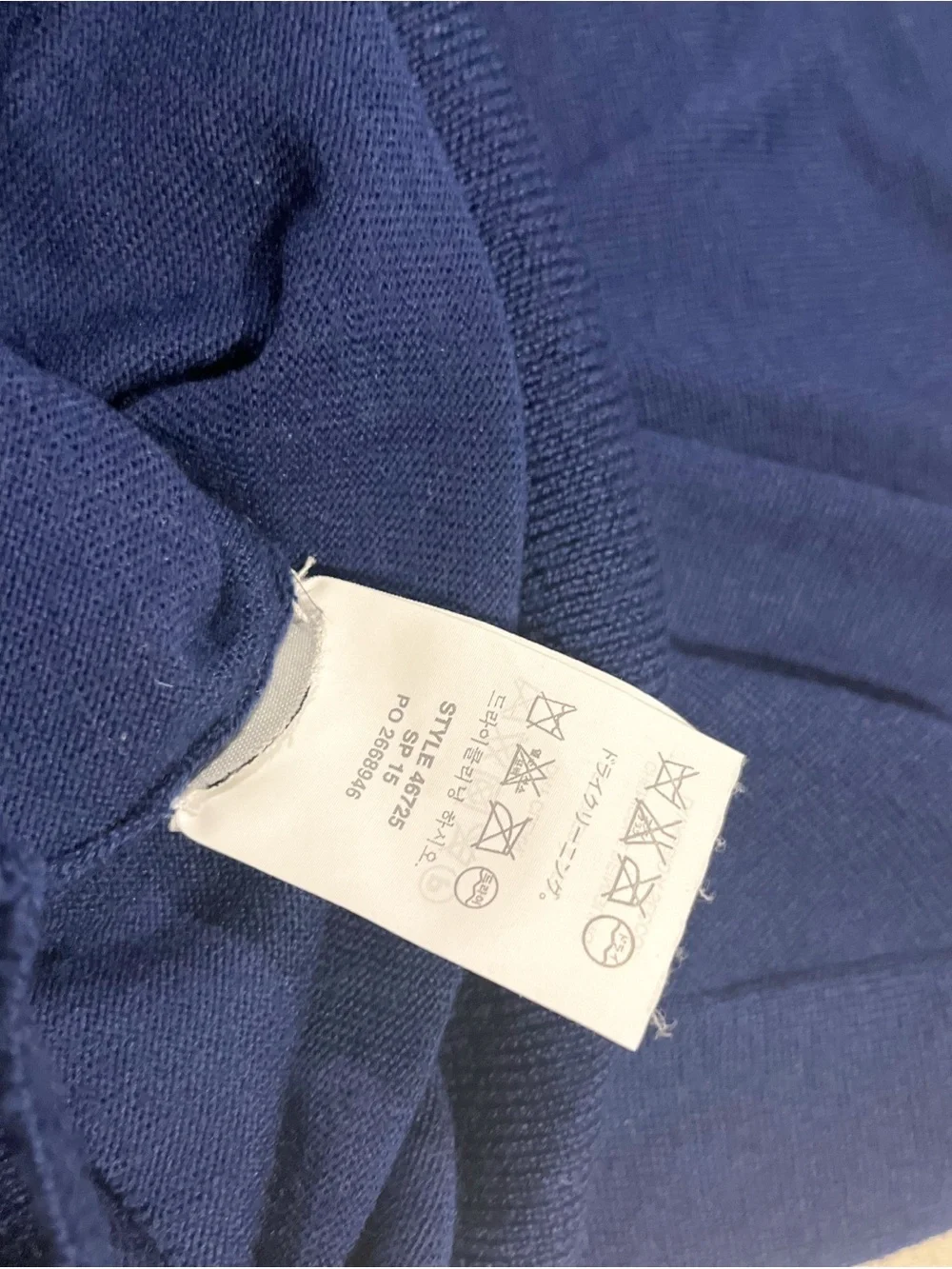 J.Crew Navy Blue Merino wool Tippe Sweater 3/4 Sleeve Size XL Classic Timeless